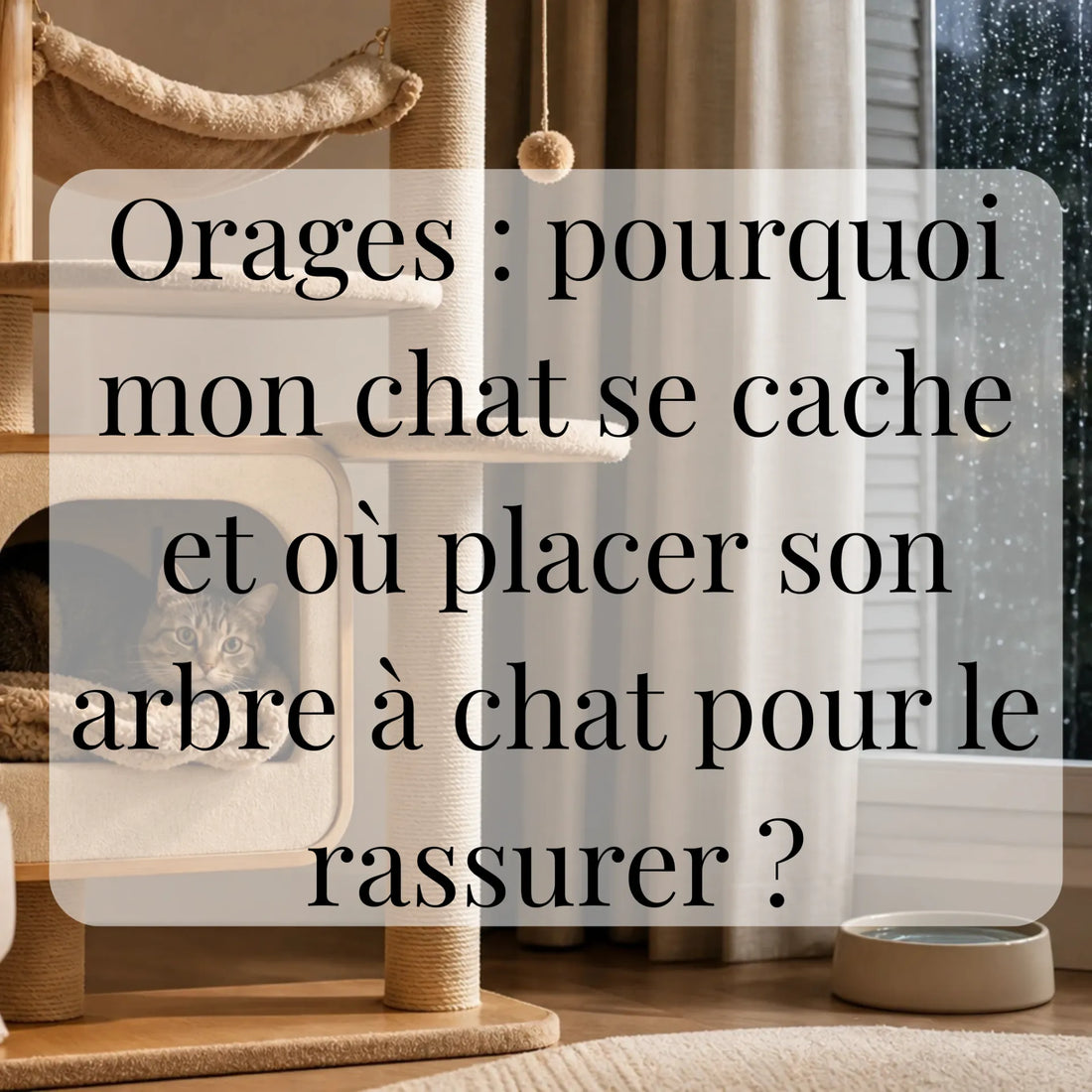 Orages : pourquoi mon chat se cache et où placer son arbre à chat pour le rassurer ? CATIUM