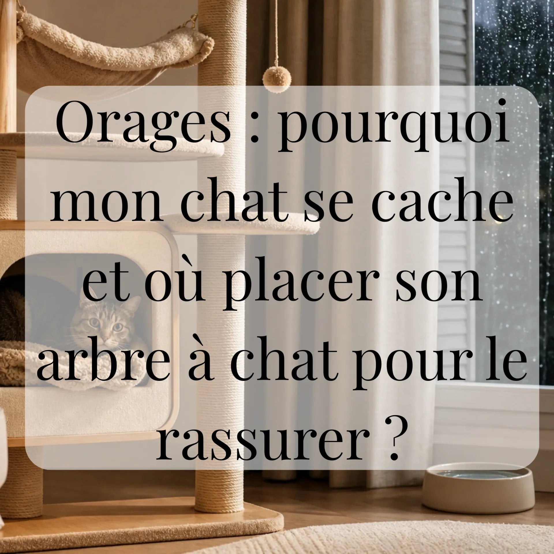 Orages : pourquoi mon chat se cache et où placer son arbre à chat pour le rassurer ? CATIUM