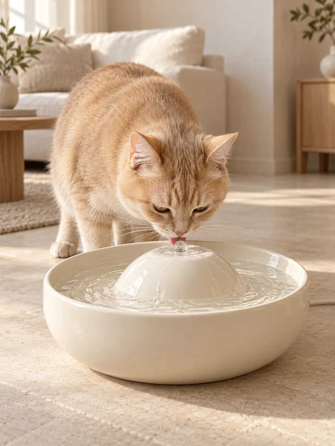 Fontaine à eau pour chat en céramique