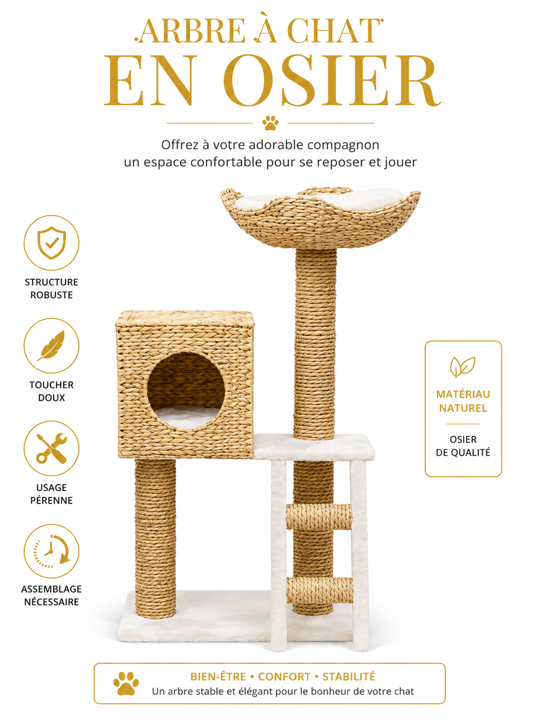 Arbre à Chat Design avec Coussin et Échelle caracteristique2