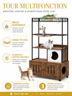 Arbre à Chat Litière Bois avec Hamac 152 cm-caracteristique4