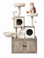 Arbre à Chat Litière gris avec Perchoirs et Jouets