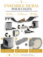 Arbre à Chat Mural 11 Pièces avec Niche-Célion-Caracteristique1