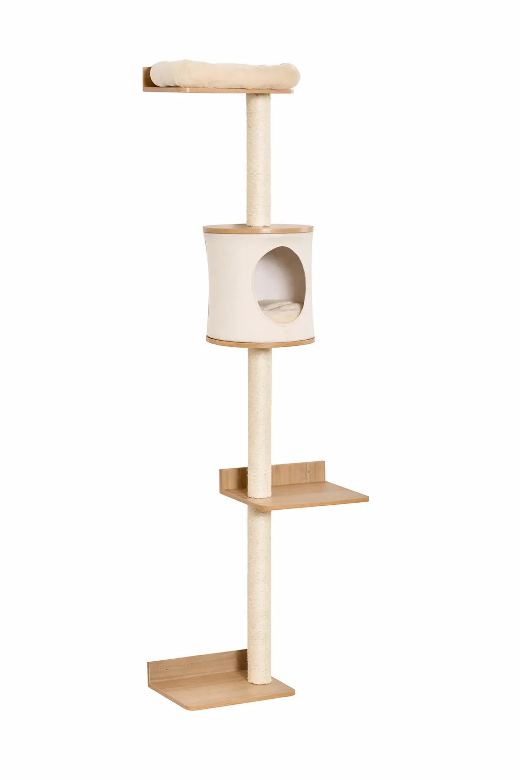 Arbre à Chat Mural Bois 3 Niveaux avec Niche - Altévo 