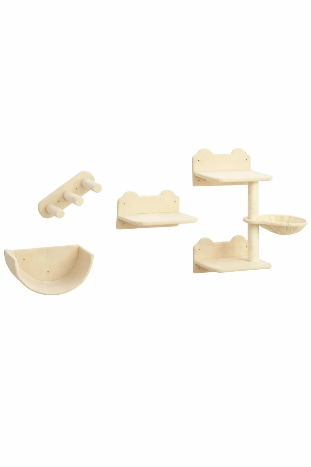 Arbre à Chat murale pour chat 4 pièces avec panier  - Tavora  