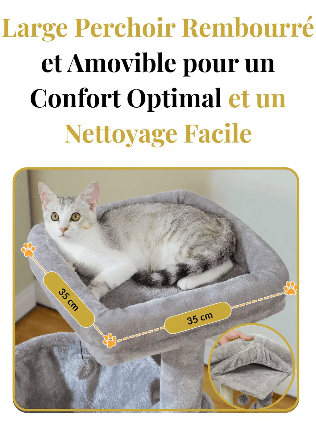 Arbre à Chat 104 cm avec Condos Spacieux et Griffoirs en Sisal Caractéristique 2 - CATIUM