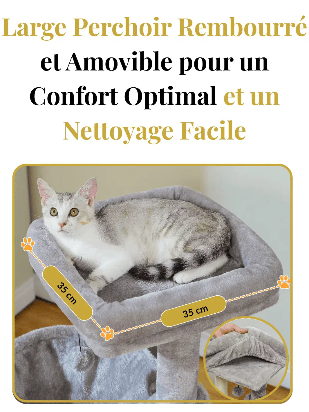 Arbre à Chat 104 cm avec Condos Spacieux et Griffoirs en Sisal Caractéristique 2 - CATIUM