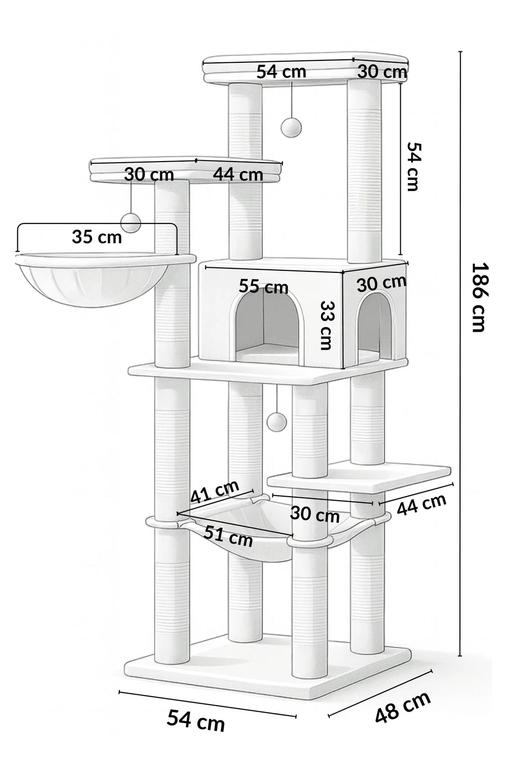 Arbre_a_Chat_186_cm_avec_Plateformes_et_Griffoirs_en_Sisal_Dimensions - Catium
