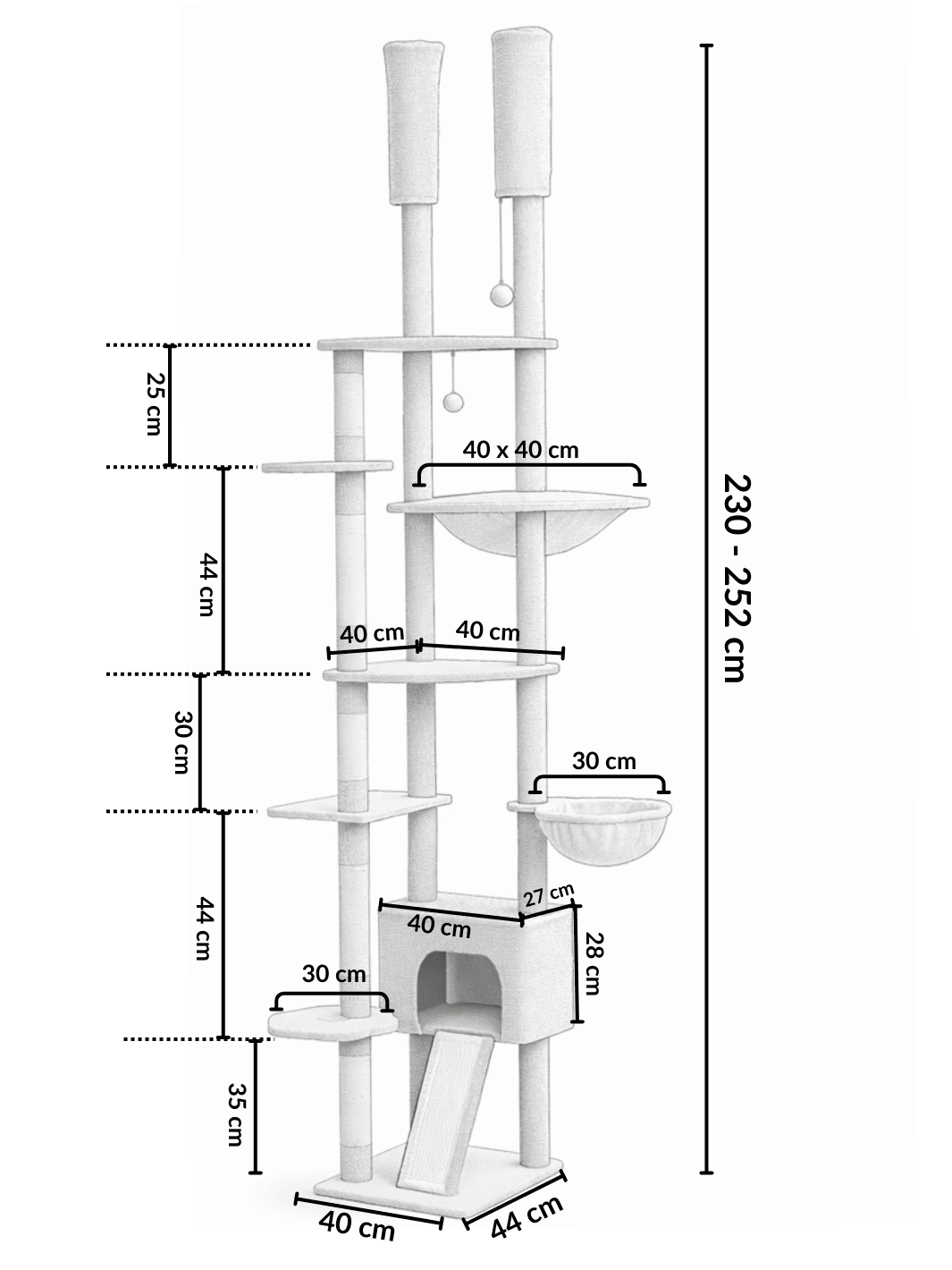 Arbre_a_Chat_230_255_cm_Style_Cactus_avec_Condo_et_Hamac_Dimensions