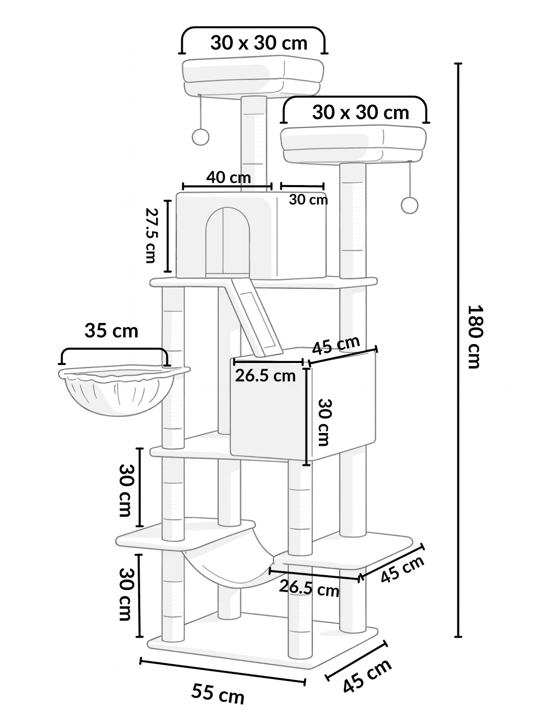 Arbre_a_Chat_Paradise_XXL_Dimensions