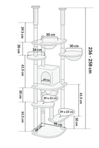 Arbre_a_Chat_Reglable_XXL_avec_Tours_et_Griffoirs_en_Sisal_Dimensions