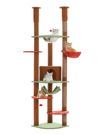 Arbre à Chat Réglable XXL avec Tours et Griffoirs en Sisal Marron | Félinara