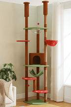 Arbre à Chat Réglable XXL avec Tours et Griffoirs en Sisal Marron - Félinara