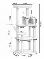 Arbre_a_Chat_Vert_143_cm_Style_Cactus_avec_Condo_et_Hamac_Dimensions - Catium