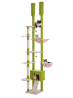 Arbre_a_Chat_Vert_et_Rose_230_255_cm_Style_Cactus_avec_Condo_et_Hamac - Cactusia - Catium