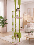 Arbre à Chat Vert et Rose 230‑255 cm Style Cactus avec Condo et Hamac - Cactusia - Catium