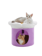 Arbre à chat design en forme de fleur avec plateformes