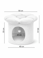 Dimensions détaillées de l’arbre à chat design en forme de fleur avec plateformes