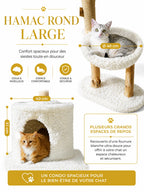 Grand Arbre à Chat Blanc 150 cm avec Paniers Rotin-caracterisique3