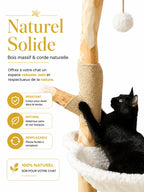 Grand Arbre à Chat Blanc 150 cm avec Paniers Rotin-caracterisique4