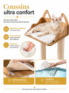 Grand Arbre a Chat Bois 122 cm avec Double Niche-caracteristique2