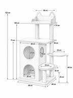 Grand Arbre a Chat Bois 122 cm avec Double Niche-dimensions