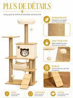 Grand Arbre a Chat Jaune Beige avec Hamac et Echelle-caracteristique2