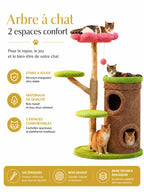 Grand Arbre a Chat Marron 136 cm avec 4 Niches - caracteristique3