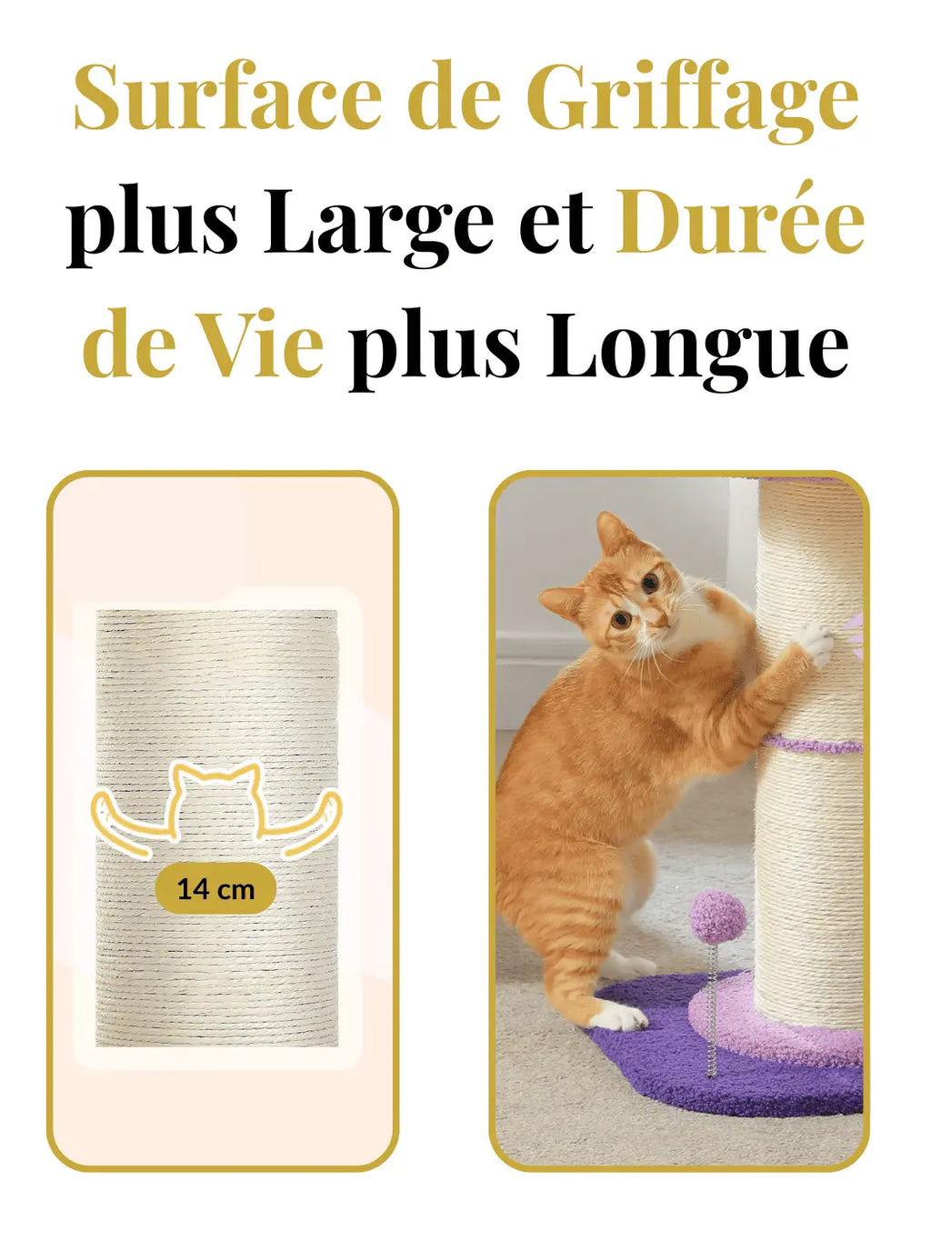 Griffoir fleur pour chat avec poteaux doubles en sisal Caractéristique 1 | CATIUM