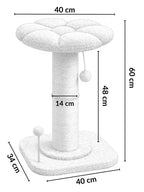 Griffoir fleur pour chat avec poteaux doubles en sisal Dimensions - CATIUM