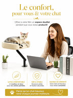Lit de Bureau Rotatif pour Chat Beige-Orvyn-Caracteristique4