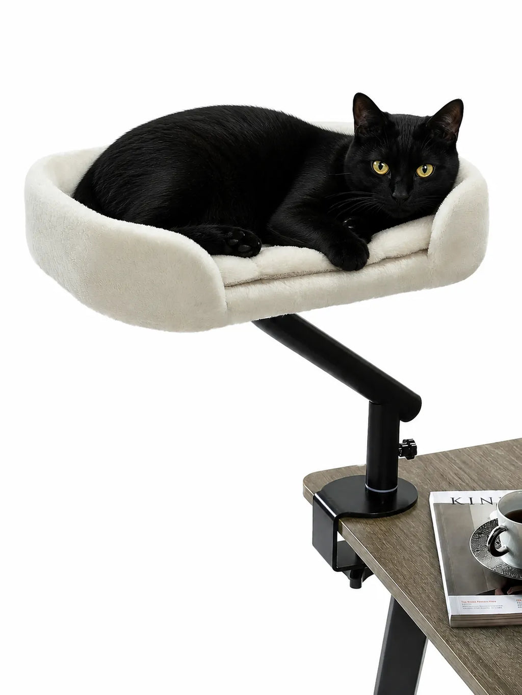 Lit de Bureau Rotatif pour Chat Beige-Orvyn