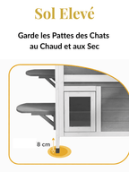 Maison Arbre à Chat Bois 2 Niveaux avec Toit Ouvrant  Caractéristique 3