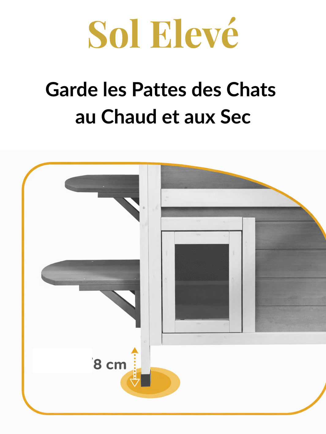 Maison Arbre à Chat Bois 2 Niveaux avec Toit Ouvrant  Caractéristique 3