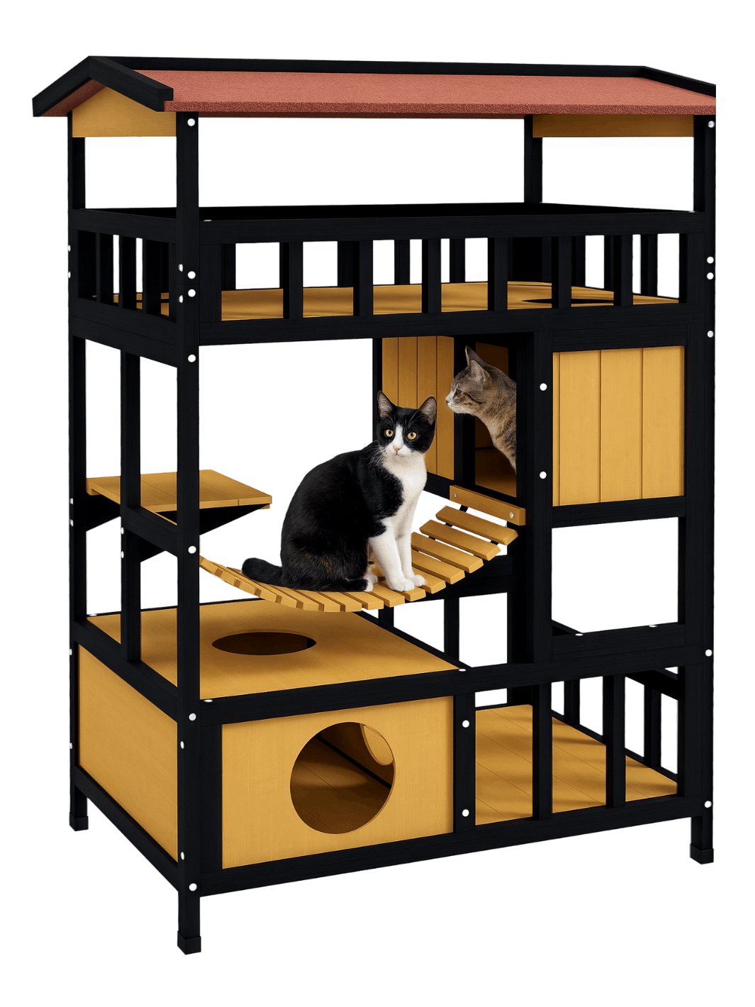 Maison Arbre à Chat Extérieur en Bois 116 cm | Sylvéria