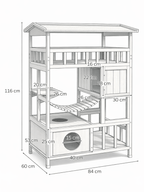 Maison Arbre à Chat Extérieur en Bois 116 cm | Sylvéria