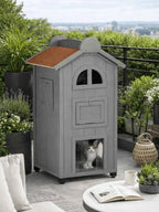 Maison Chat Bois 2 Niveaux avec Hamac et Balcon | Firalys