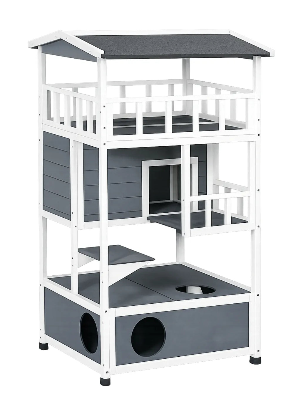 Maison Chat Extérieur 4 Niveaux avec Balcon et Plateformes - Norvélia