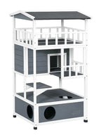 Maison Chat Extérieur 4 Niveaux avec Balcon et Plateformes - Norvélia
