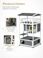 Maison Chat Extérieur 4 Niveaux avec Balcon et Plateformes - Norvélia - caractéristique 3