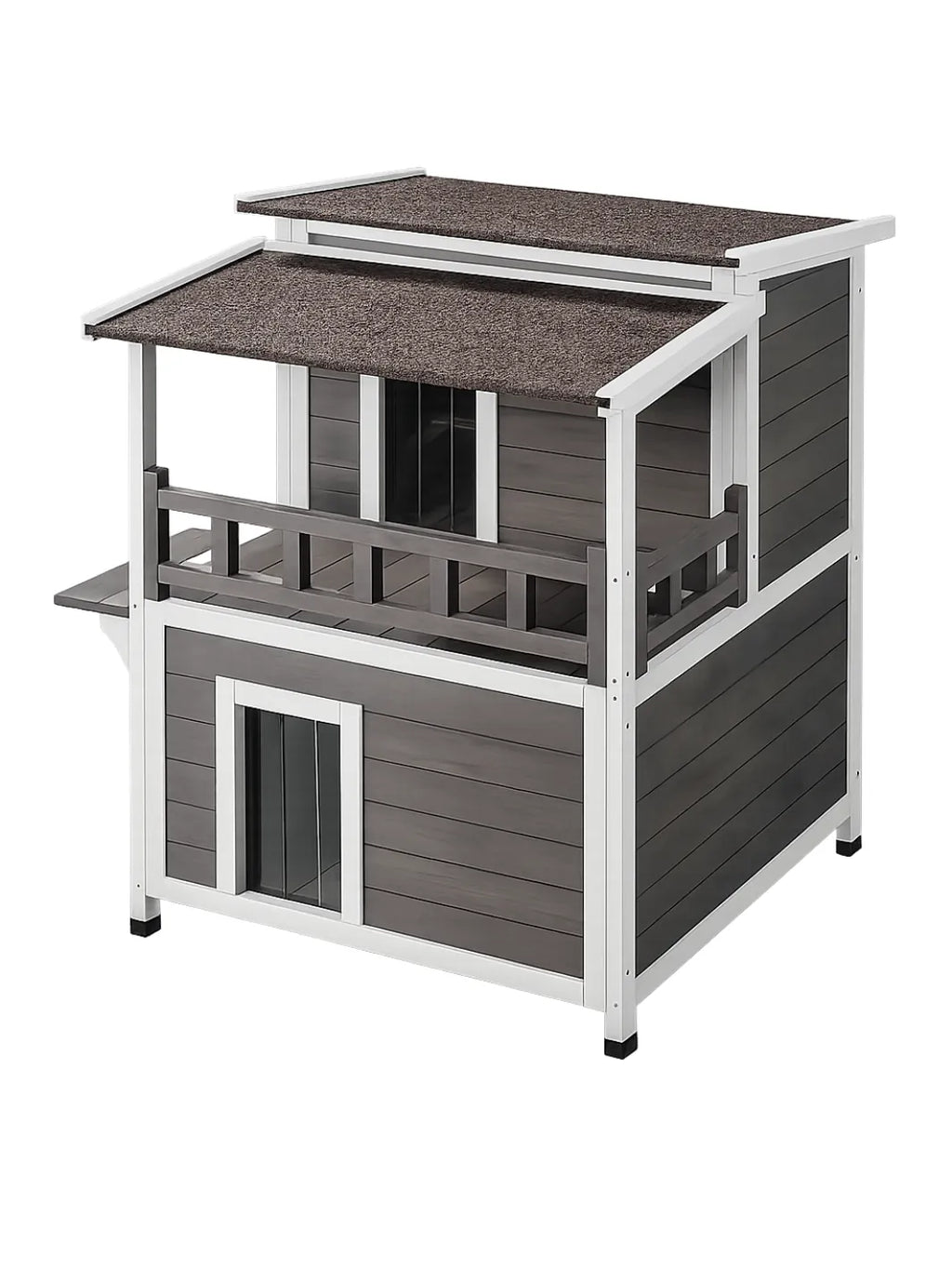 Maison Chat Extérieur Bois Cèdre avec Balcon et Toit Ouvrant - Cédralys