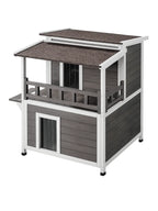 Maison Chat Extérieur Bois Cèdre avec Balcon et Toit Ouvrant - Cédralys