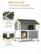 Maison Chat Extérieur Bois avec Toit Ouvrant et Isolation - Isolya - caracteristique 2