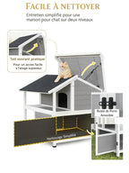Maison Chat Extérieur Bois avec Toit Ouvrant et Isolation - Isolya - caracteristique 3