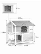 Maison Chat Extérieur Bois avec Toit Ouvrant et Isolation - Isolya - dimensions