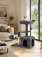 Petit Arbre à Chat Gris 80 cm avec Niche-Ormina-interieur