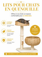 Petit Arbre a Chat Beige 72 cm avec Niche et Plateforme-caracteristique2