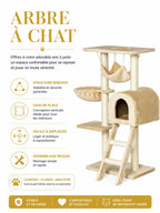 Petit Arbre a Chat Beige 98 cm avec Hamac et Panier-caracteristique3