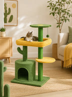Petit Arbre a Chat Cactus Vert avec Niche-interieur