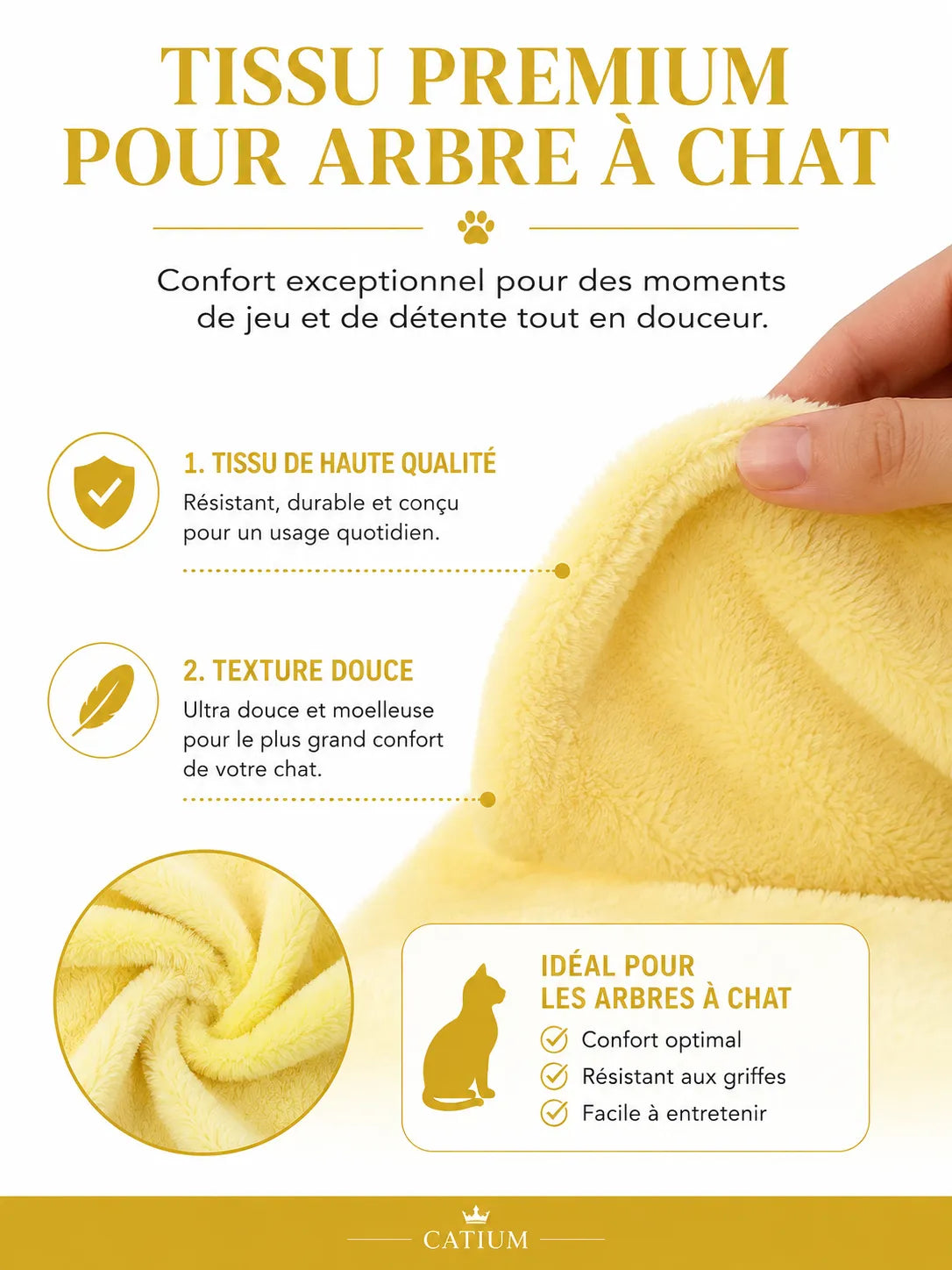 Tissu peluche 8mm pour arbre à chat-caractéristique1